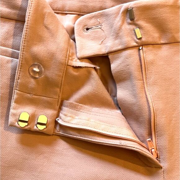 Womens Casual Pants Size 8 Pink Mid Rise Pockets Hook and Eye Flat Front Career - Picture 3 of 8